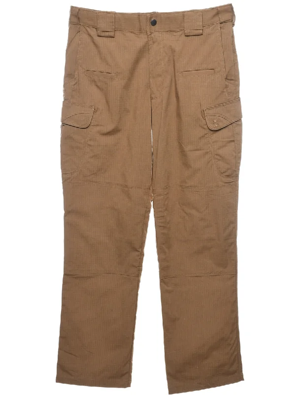 Mega Sale Brown Striped Cargo Trousers - W34 L32