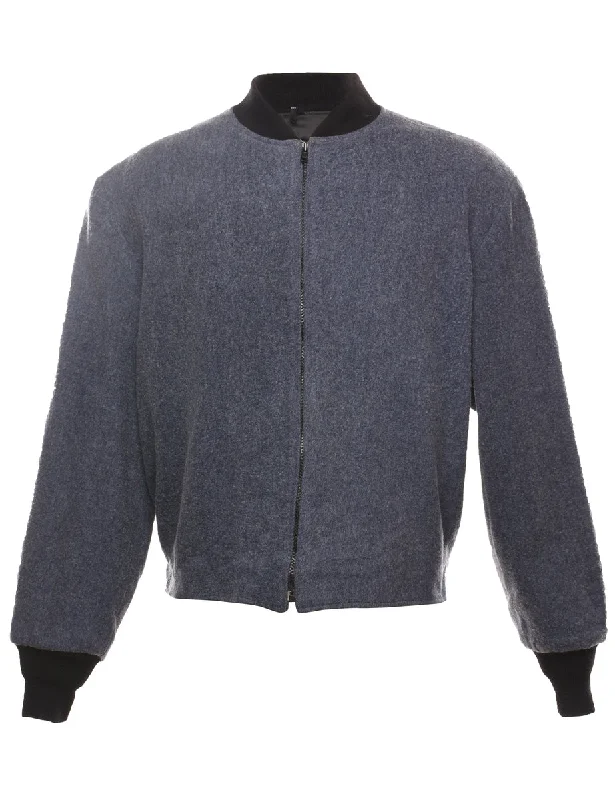 Weekend Savings Spectacular Blue Zip-Front Bomber Jacket - L