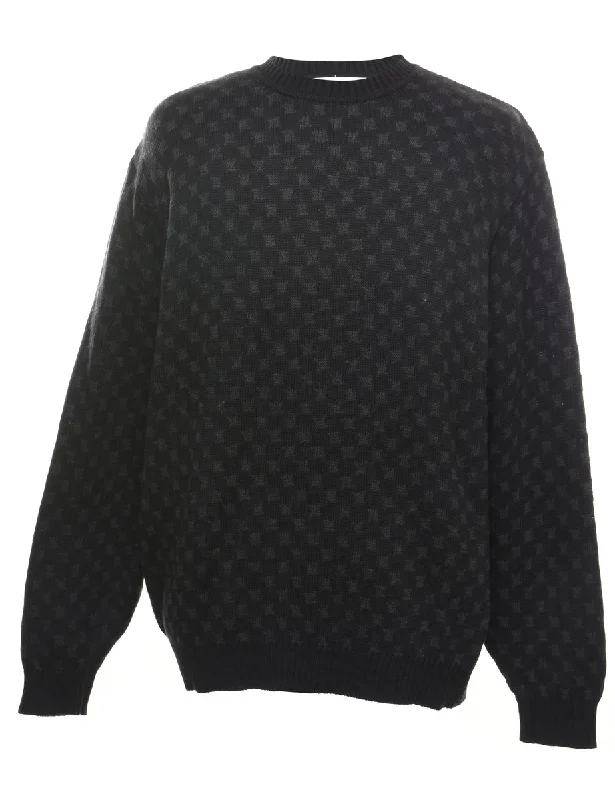 Black & Grey Patterned Jumper - XL