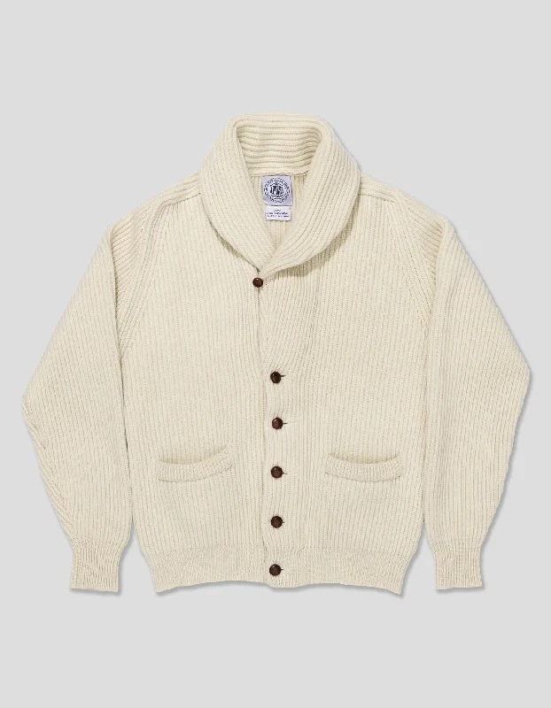 Weekend Specials to Celebrate NATURAL CASHMERE SHAWL COLLAR CARDIGAN