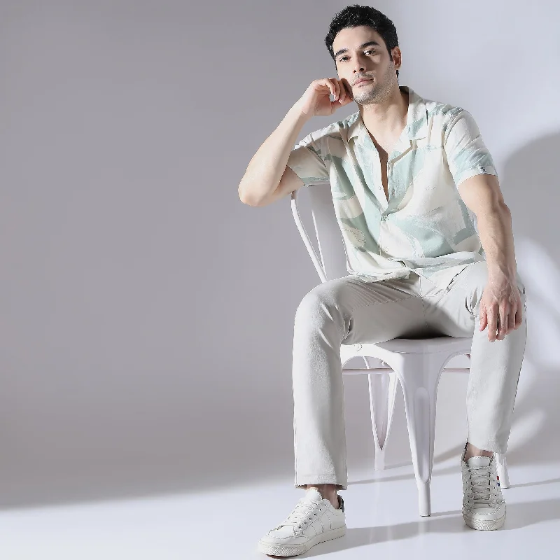 Steals and Deals Retreat™ Shirts - 100% Rayon Regular Fit Printed Cuban Collar Shirt