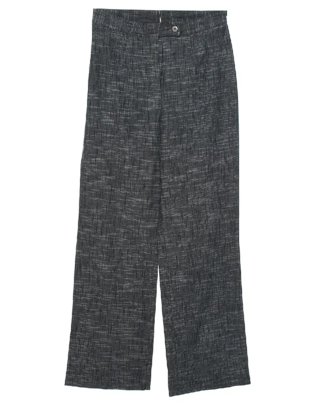 Black Checked Trousers - W26 L29