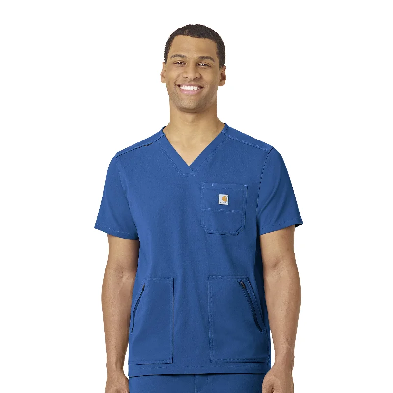 New Markdowns Carhartt Rugged Flex Peak Men's 5-Pocket V-Neck Scrub Top - Royal