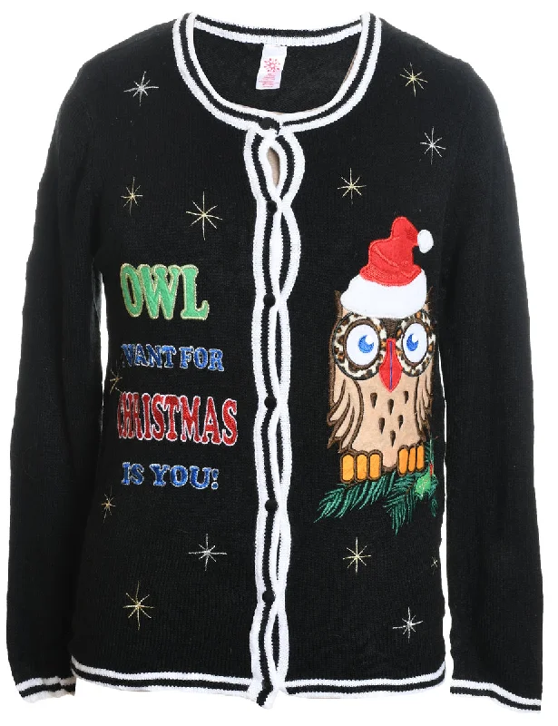 Value Pack Button Front Christmas Cardigan - M