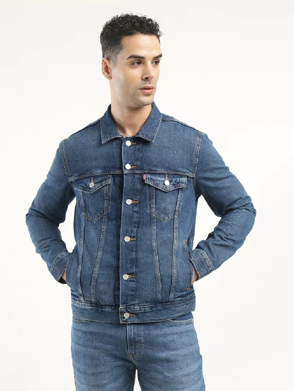 Exclusive Weekend Offers Inside Men's Solid Blue Spread Collar Jacket
