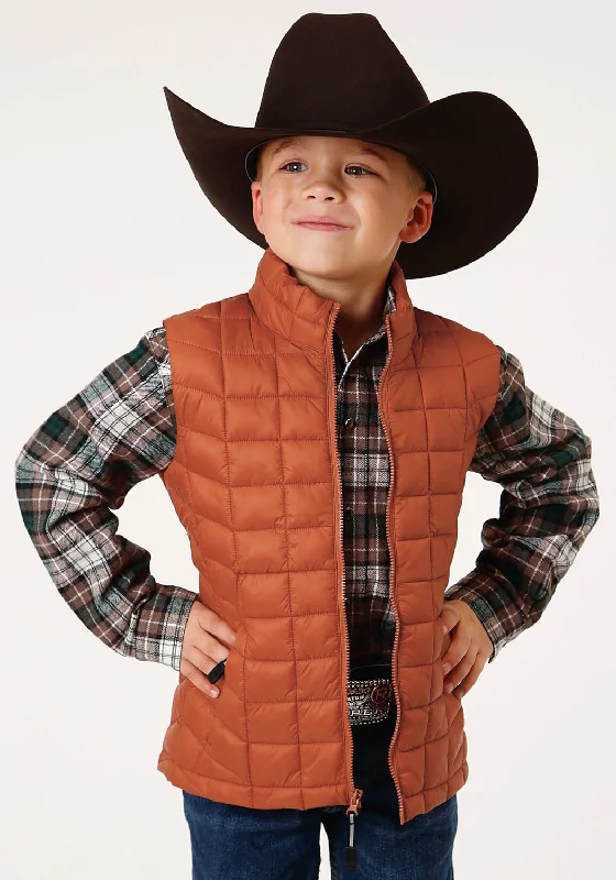Midnight Madness Roper Boys Kids Rust Nylon Crushable Poly Filled Vest