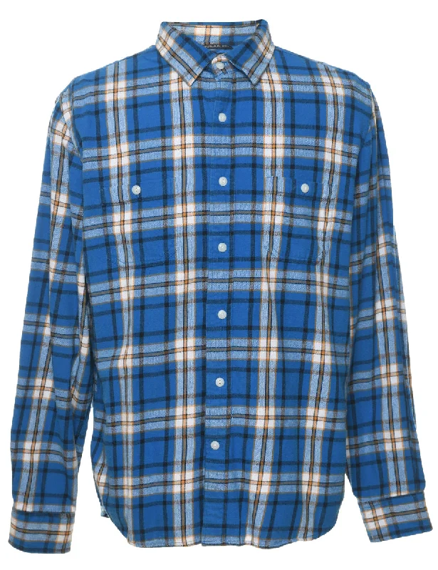 Super Sale Blue Checked Shirt - L