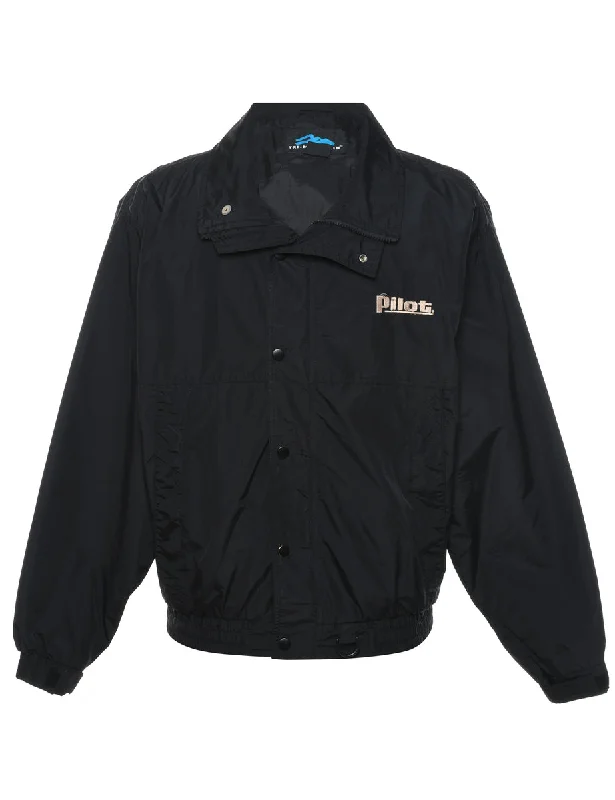 Weekend Special Black Plot Design Classic Nylon Jacket - S