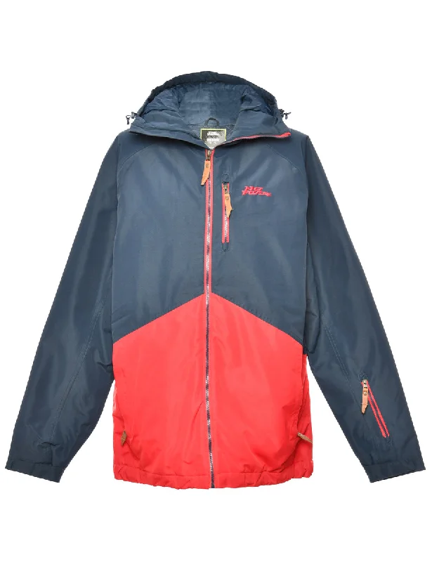 Great Deal Blue & Red Two-Tone No Fear Mountaineering Jacket - L