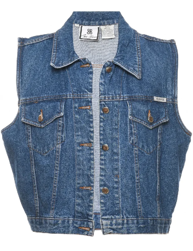 Bill Blass Denim Jacket Vest - L