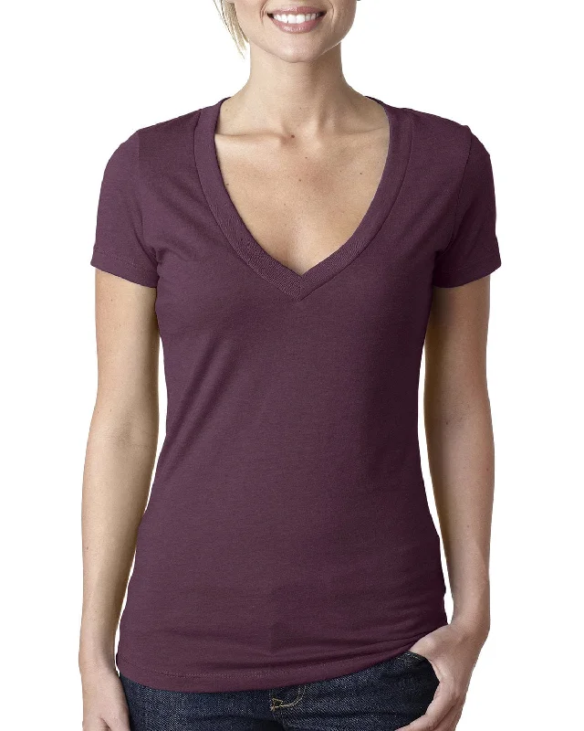 Next Level Ladies CVC Deep V-Neck Tee | Plum