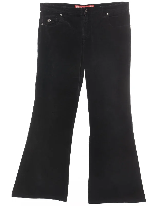 Overstock Sale Black Y2K Corduroy Flared Trousers - W32 L31