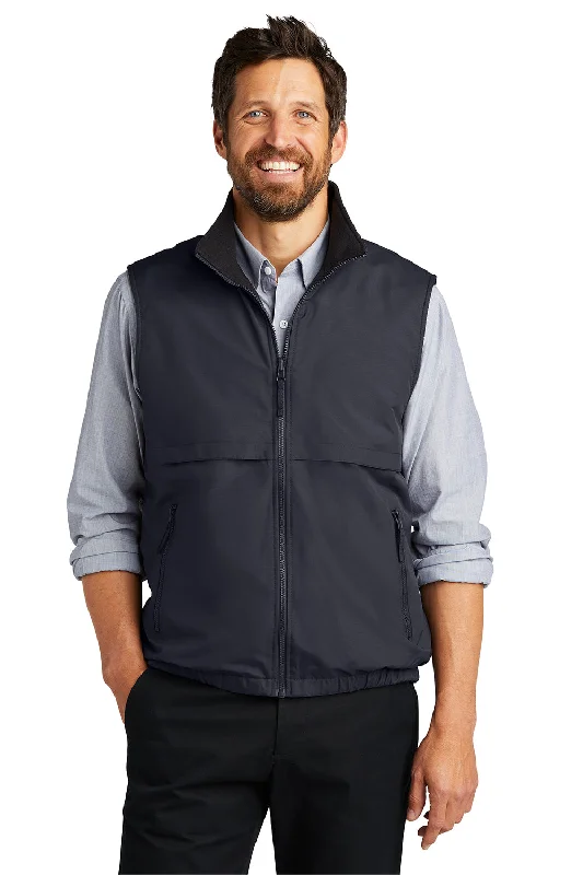 Steals and Deals Port Authority Mens Charger Reversible Wind & Water Resistant Full Zip Vest - Battleship Grey