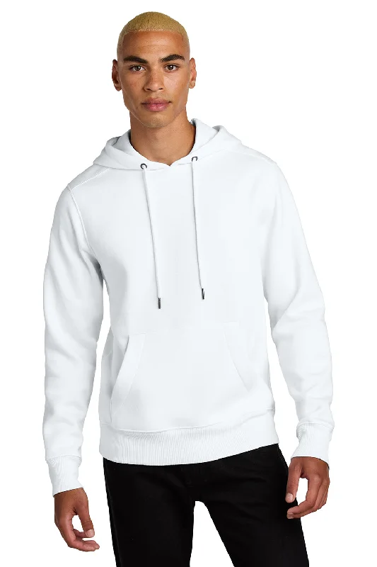 Epic Deals District Mens Perfect Weight Fleece Hooded Sweatshirt Hoodie w/ Pouch Pocket - Bright White