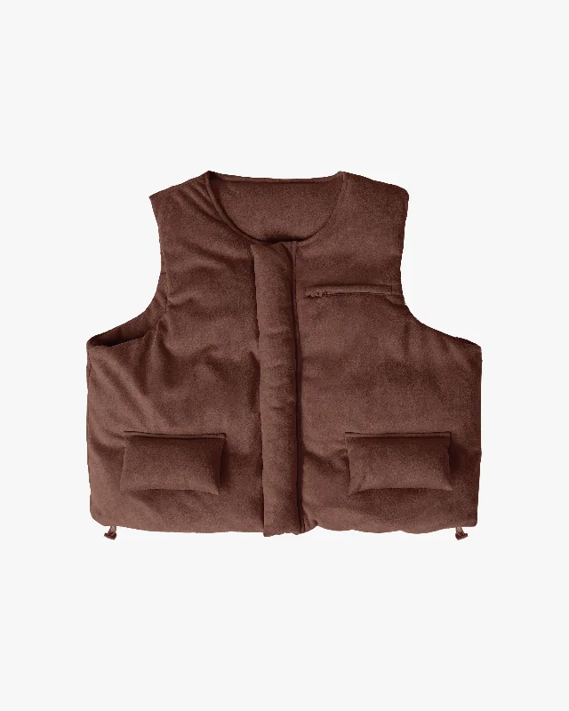 Best Seller EPTM SUEDE BUBBLE VEST-BROWN