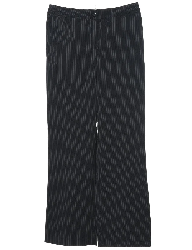 Black Casual Striped Trousers - W30 L31