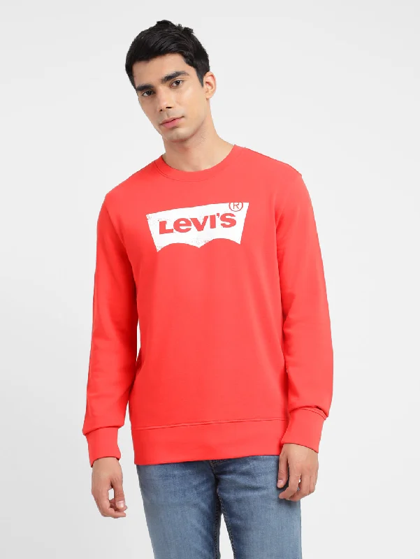 Weekend Discounts to Savor Men's Brand Logo Crew Neck Sweatshirt