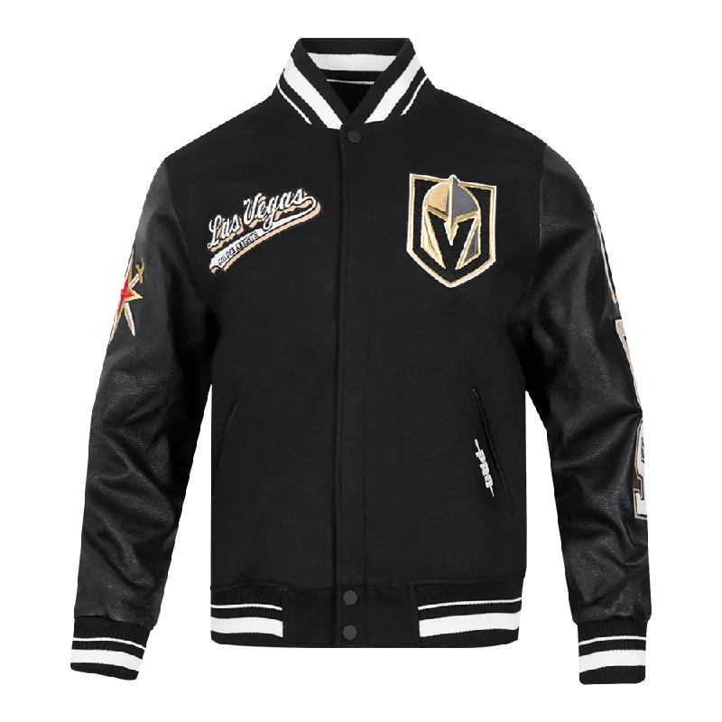 Weekend Offers That Dazzle NHL VEGAS GOLDEN KNIGHTS SCRIPT TAIL MEN'S RIB WOOL VARSITY (BLACK)