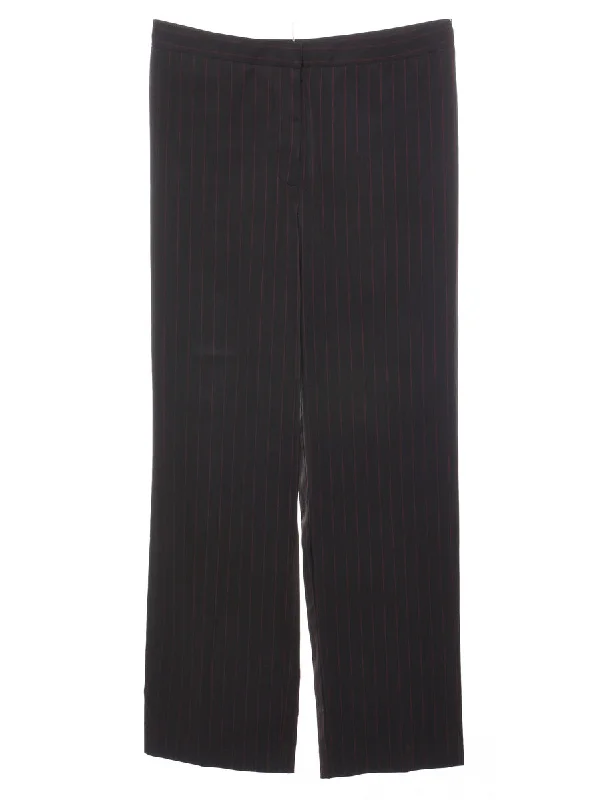 Today Only Black Pinstriped Trousers - W31 L29