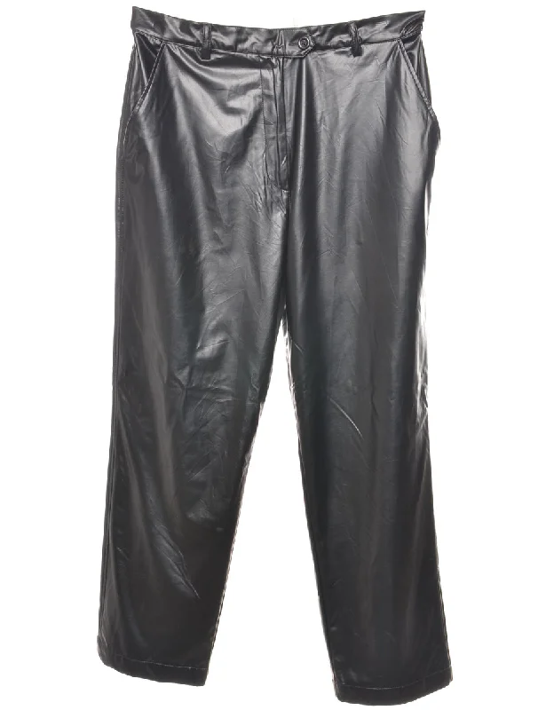Deal Zone Black Shiny Trousers - W34 L29