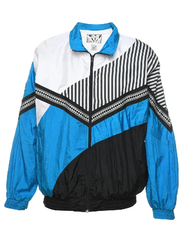 The Best Deal Black, Blue & White 1990s Nylon Jacket - M