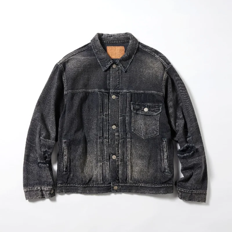 Weekend Discounts to Snag RECYCLED WASTE SUVIN COTTON YARN 11.5oz. DENIM PLEATED BLOUSE VITAGE WASHED 15558