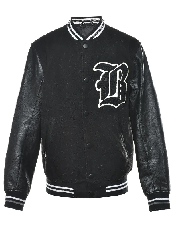 Black & White Letterman Team Jacket - M