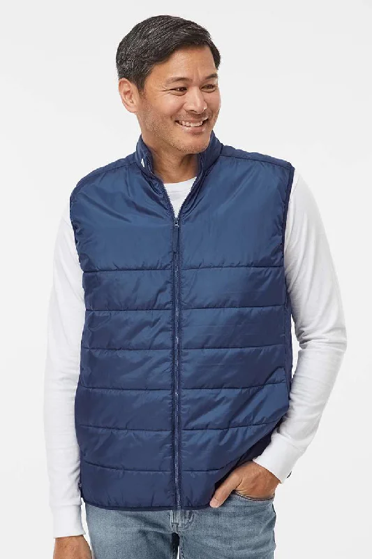 Price Smash Adidas Mens Full Zip Puffer Vest - Team Navy Blue