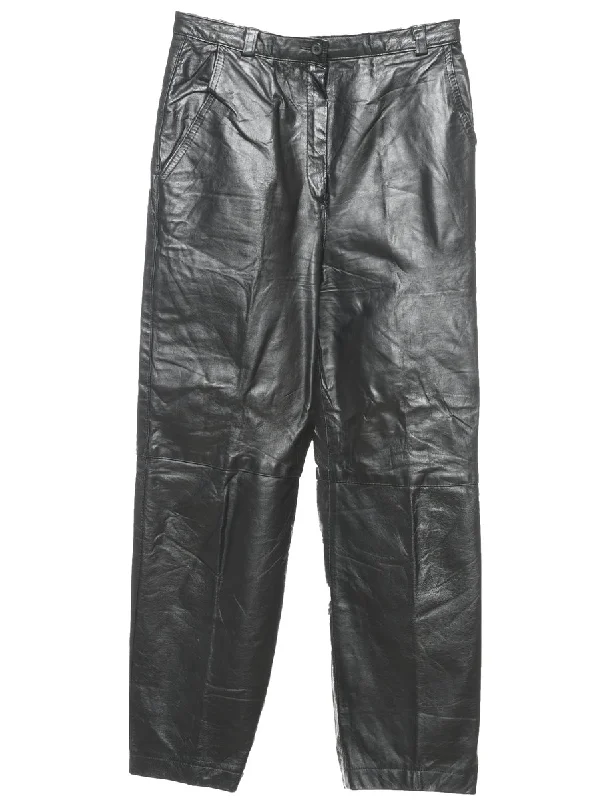 Weekend Deals That Please Black Leather Trousers - W26 L26