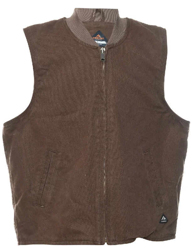 Huge Savings Brown Workwear Waistcoat - L