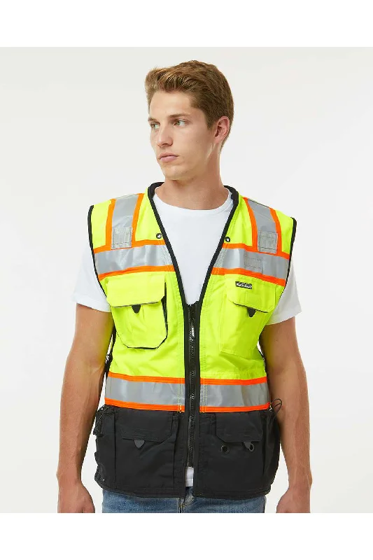 Can't Miss Kishigo Mens Premium Black Series Surveyors Vest - Lime Green