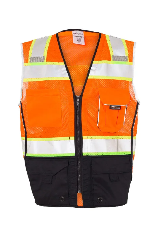 Markdown Sale Kishigo Mens Premium Black Series Black Bottom Class 2 Vest - Orange