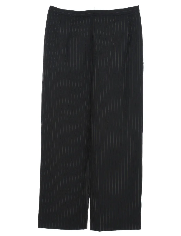 Year-End Sale Black Pinstriped Trousers - W30 L27