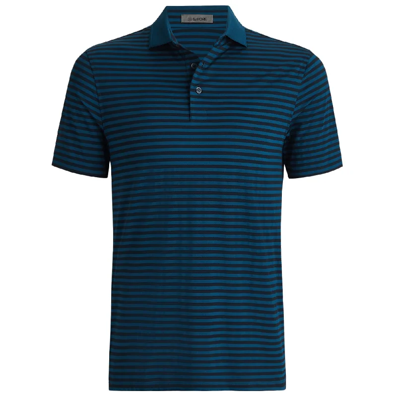 Perforated Stripe Tech Jersey Polo Twilight - AW24