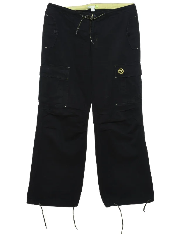 Black Cargo Trousers - W34 L30