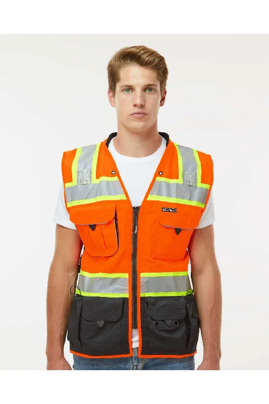 Act Fast Kishigo Mens Premium Black Series Surveyors Vest - Orange