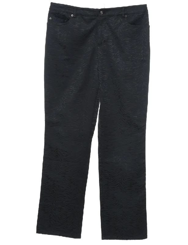 Huge Discounts Black Metallic Patterned Trousers - W34 L32