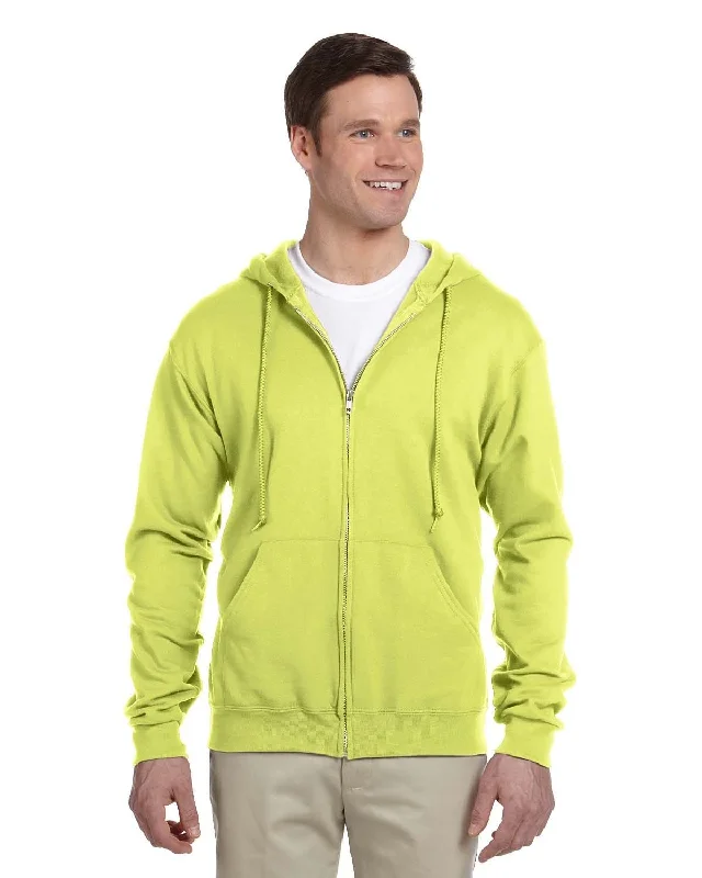 Jerzees Lightweight Full-Zip Hooded Sweatshirt | Safety Green