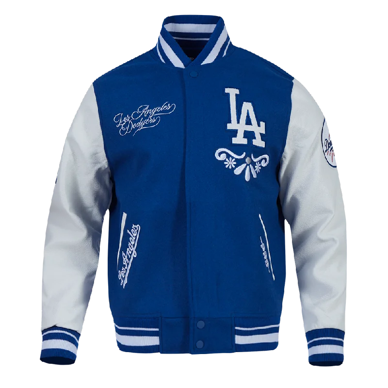Weekend Offers That Excite MLB LOS ANGELES DODGERS SUGAR SKULL MEN'S RIB WOOL VARSITY JACKET (DODGER BLUE/WHITE)
