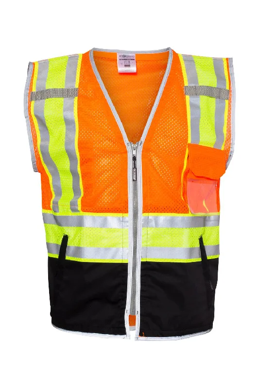 Lowest Rates Kishigo Mens Premium Brilliant Series Ultimate Reflective Vest - Orange - Closeout