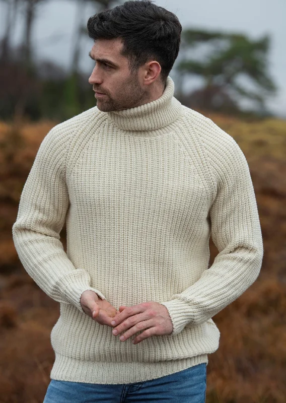 Early Access Aran Rib Roll Neck Sweater | Natural
