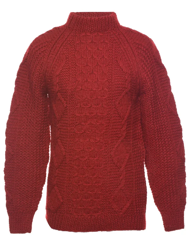 Great Deal Cable Knit Red Jumper - M