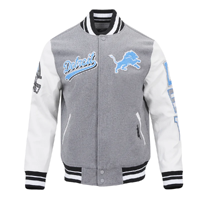 Exclusive Savings NFL DETROIT LIONS SCRIPT TAIL MEN'S RIB WOOL VARSITY (HEATHER GREY/WHITE/BLACK)