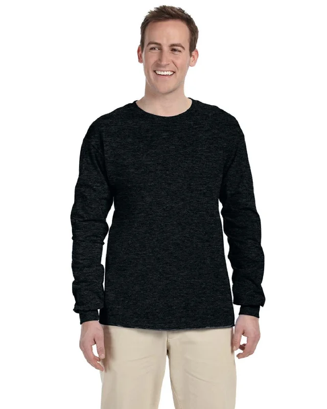 Special Offer Fruit of the Loom Lightweight Long Sleeve T-Shirt | Black Heather