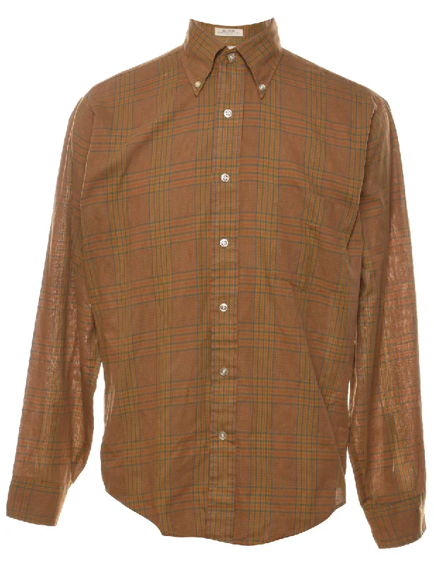 Mega Deal Brown Checked Shirt - M