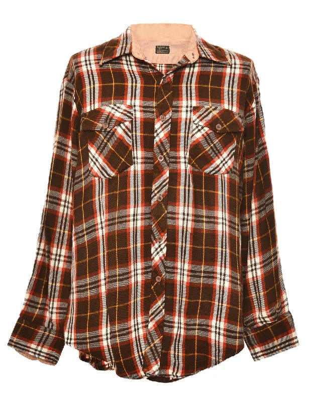 Deal Explosion Brown Checked Shirt - XL