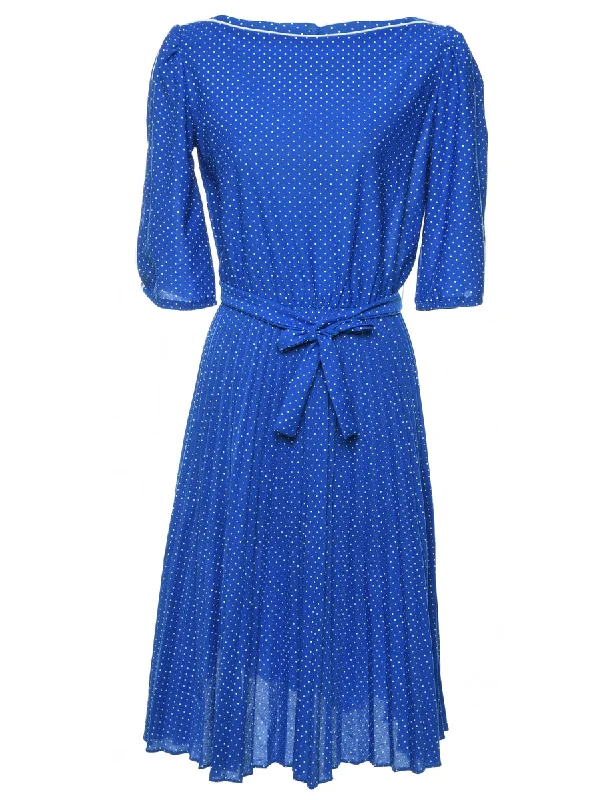 Weekend Deals That Sparkle Blue Polka Dot Dress - M