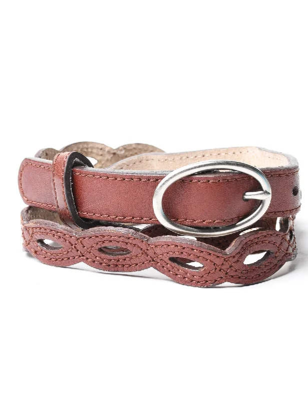Unmissable Offer Brown Leather Waist Belt - L