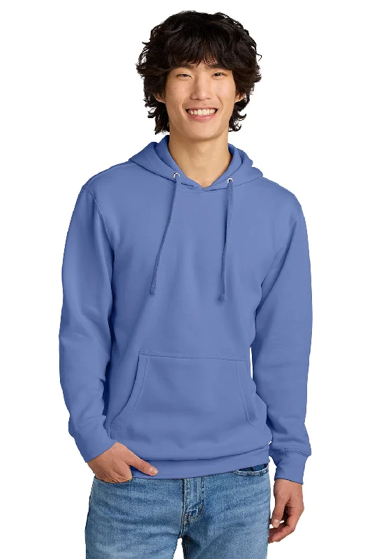 Now Available District Mens Very Important Fleece Hooded Sweatshirt Hoodie w/ Pouch Pocket - Electric Purple
