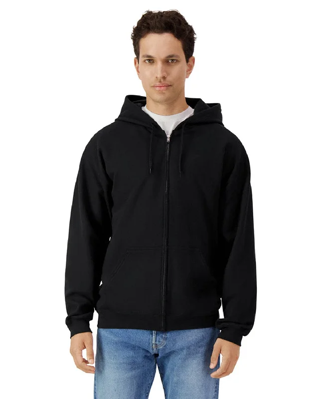 Quick Deals Gildan Softstyle Fleece Full-Zip Hooded Sweatshirt | Black